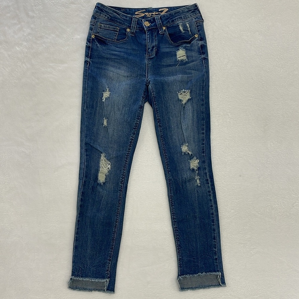 Seven 7 Women’s Ankle Skinny Jeans Distressed Size 4